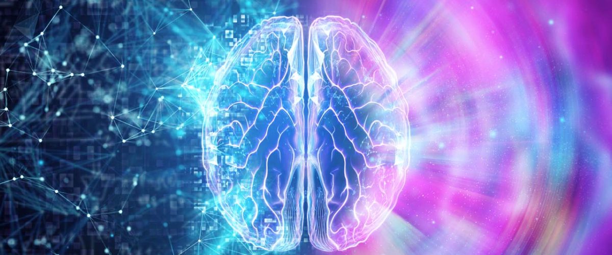 o que é eletroconvulsoterapia Imagem tecnológica de cérebro humano.